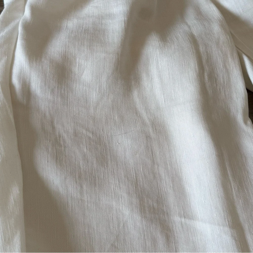 Aritzia Wilfred White Linen Cuffed Drawstring Pants Trousers Size Small